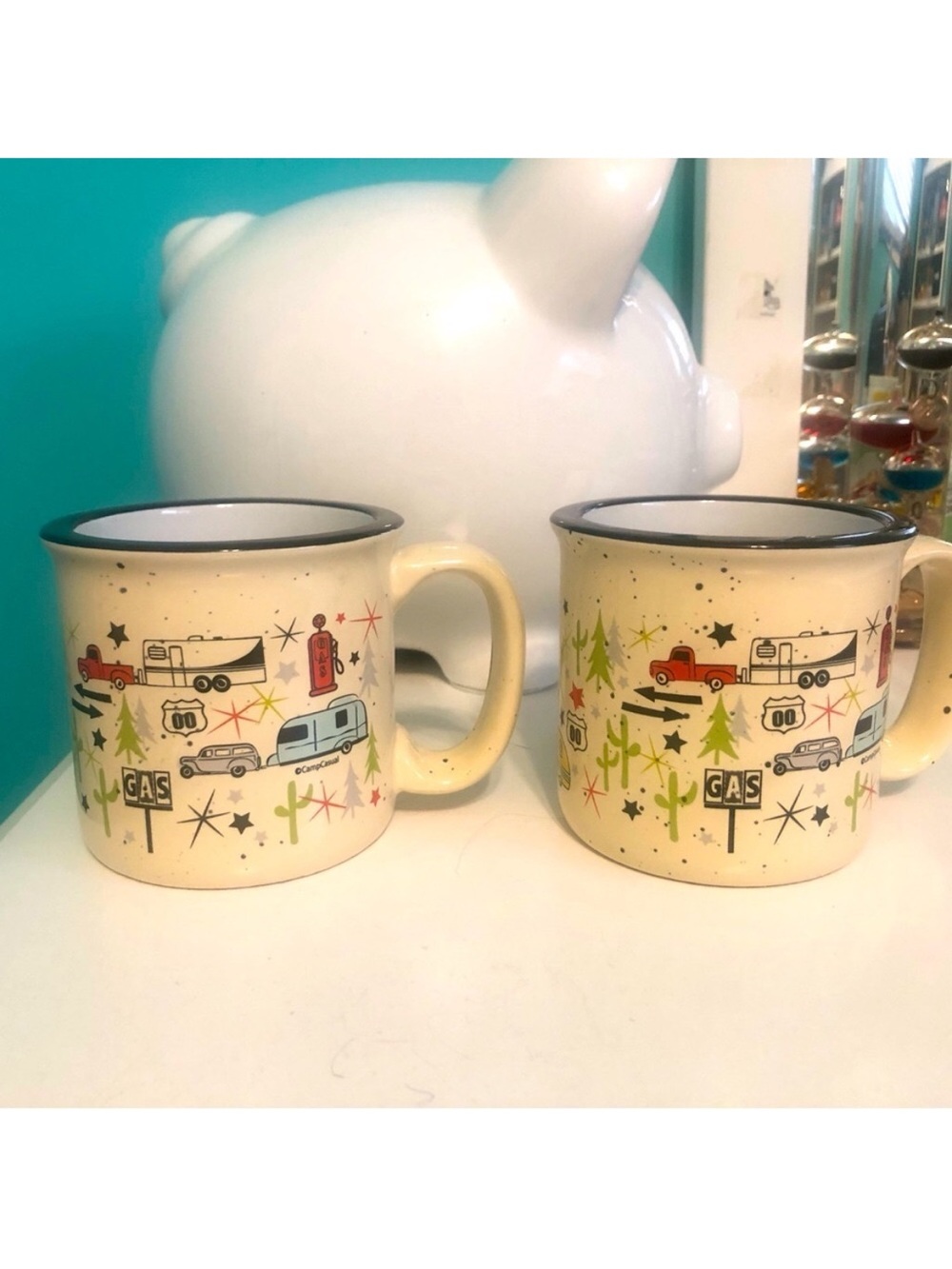 Camp casual  Ceramic Camp Mugs  (Set of 2)